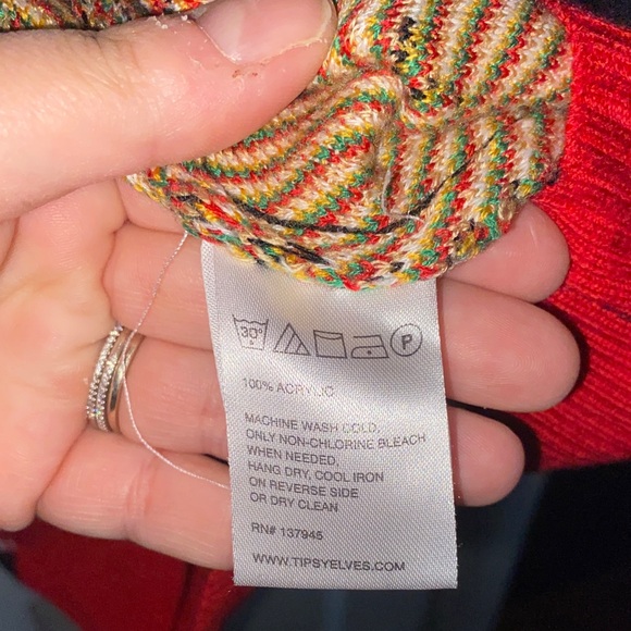 Tipsy Elves Black and Red Festive Cardigan - Picture 4 of 5